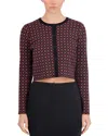 Point Cropped Crewneck Cardigan In Geo