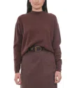 Point Drop Shoulder Sweater In Brown