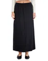 Point Faux Suede A Line Skirt In Black