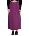 Point Faux Suede A Line Skirt In Plum