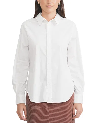 Point Fitted Button Up Shirt In White