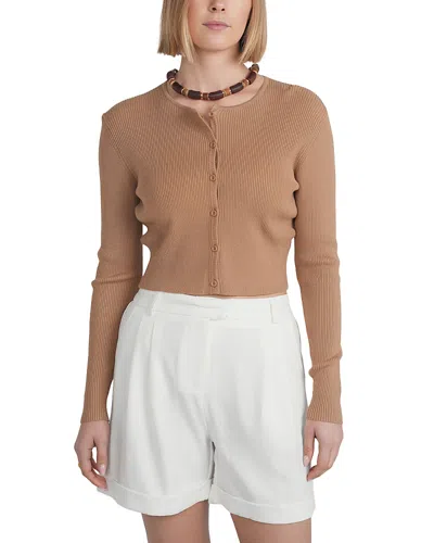 Point Fitted Cardigan In Brown