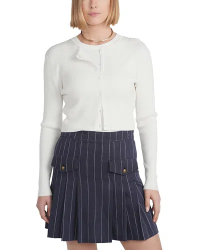 Point Fitted Cardigan In White