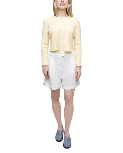 Point Fitted Cardigan In Yellow