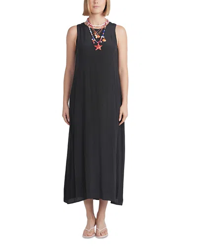 Point Georgette Column Dress In Black