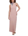 Point Georgette Column Dress In Bleached Mauve
