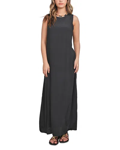 Point Georgette Column Dress In Gray