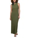 Point Georgette Column Dress In Palm Leaves