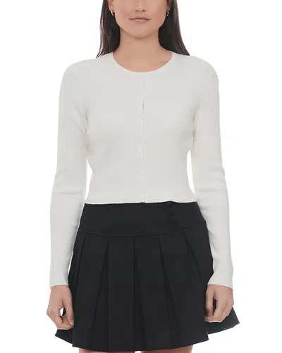 POINT KNIT CREWNECK CROPPED CARDIGAN SWEATER