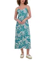 Point Linen Blend A Line Slip Dress