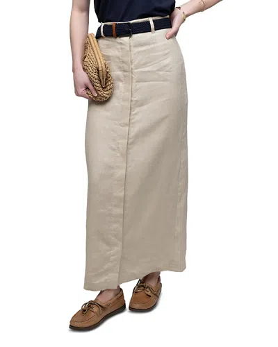 Point Linen Sheath Skirt In Neutral