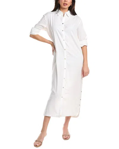 Point Linen-blend Shirtdress In White