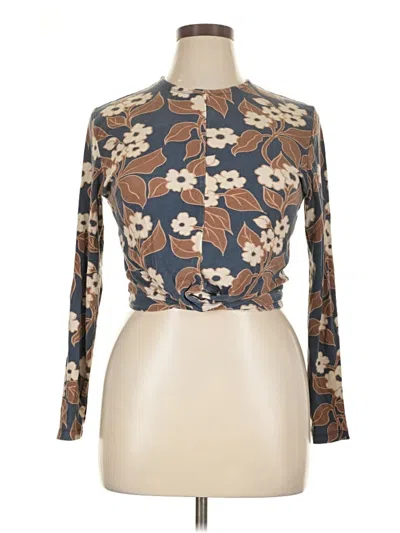 Pre-owned Point Long Sleeve Blouse In Brown
