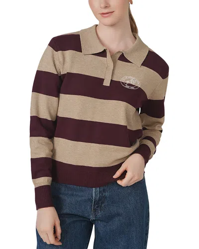 Point Long Sleeve Polo Sweater In Multi