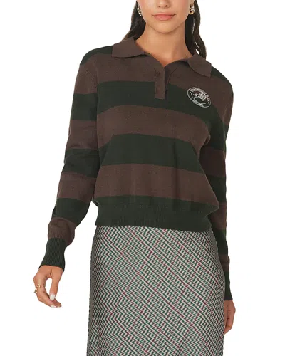 Point Long Sleeve Polo Sweater In Multi