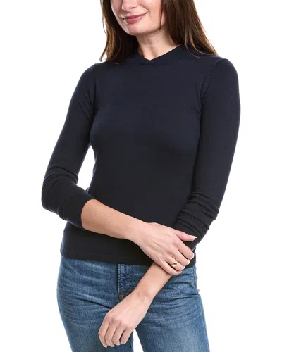 Point Mandarin Neck Sweater In Blue