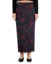Point Mesh Maxi Skirt In Dark Red