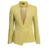 Point Of View Label Beacon Asymmetrical Lapel Jacket For Women - Green
