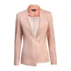 Point Of View Label Beacon Asymmetrical Lapel Jacket For Women - Pink Jacquard