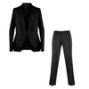 Point Of View Label Prestige Peplum Power Suit For Women – Jacket And Dress Pant Set In Black
