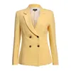 Point Of View Label Sage Double Breasted Jacket For Women - Yellow