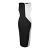 Point Of View Label Women's Black / Grey Iconic Asymmetric Colorblock Sheath Dress - Black & Grey In Black/grey