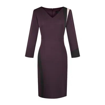 Point Of View Label Women's Infinity Colorblock Pencil Dress - Deep Plum In Purple