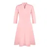 Point Of View Label Women's Pink / Purple Vision Flare Crepe Midi Dress - Pink In Pink/purple