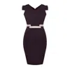 Point Of View Label Women's Timeless Colorblock Sheath Dress - Deep Plum In Purple