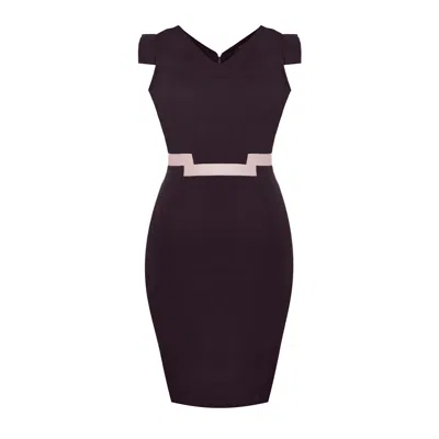 Point Of View Label Women's Timeless Colorblock Sheath Dress - Deep Plum In Purple