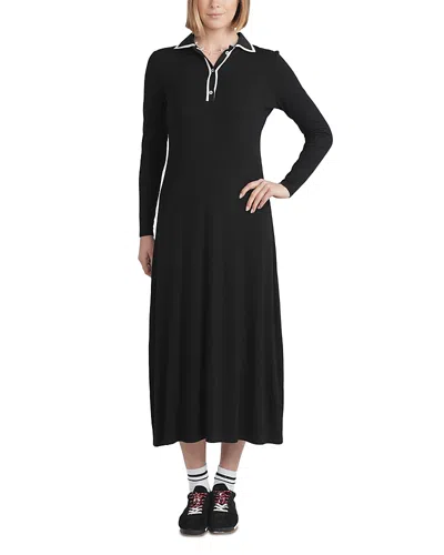 Point Polo Maxi Dress In Black