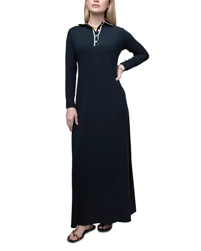 Point Polo Maxi Dress In Black