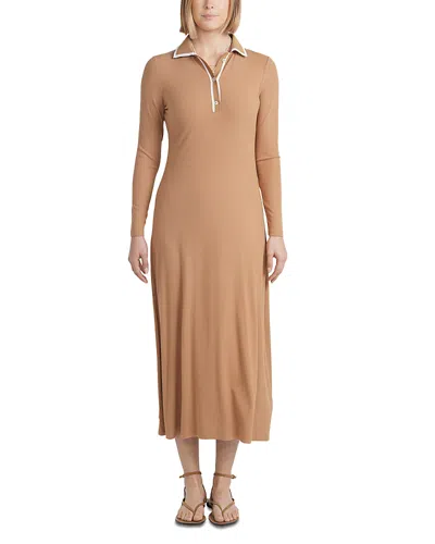 Point Polo Maxi Dress In Brown