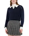 Point Polo Sweater In Blue