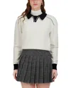 Point Polo Sweater In White