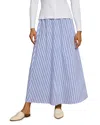 Point Poplin A Line Skirt In Blue
