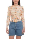 Point Printed Crewneck Long Sleeve Tee In Neutral