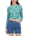 Point Printed Crewneck Long Sleeve Tee In Seashells