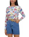 Point Printed Crewneck Long Sleeve Tee In Tropical Postage