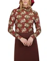 Point Printed Mock Neck Top In Multi