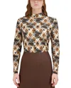 Point Printed Mock Neck Top In Multi