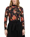 Point Printed Mock Neck Top In Multi