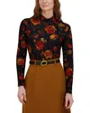 Point Printed Mock Neck Top In Multi