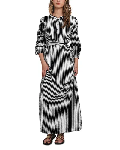 Point Puff Sleeve Dress In Gray