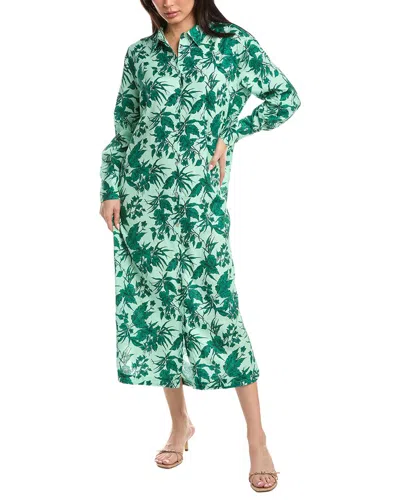 Point Resort Button Up Dress In Green