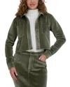 Point Rib Knit Velour Jacket In Green