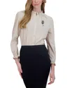 Point Ruffle Blouse In Neutral
