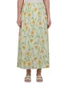 Point Satin A Line Skirt In Dried Flowers