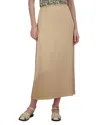 Point Satin A Line Skirt In Sand