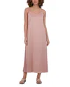 Point Satin A Line Slip Dress In Bleached Mauve